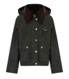 Barbour Reighton Spey Hooded Corduroy-collar Jacket In Green