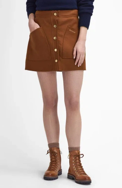 Barbour Reighton Wool Blend Miniskirt In Old Yellow Gold