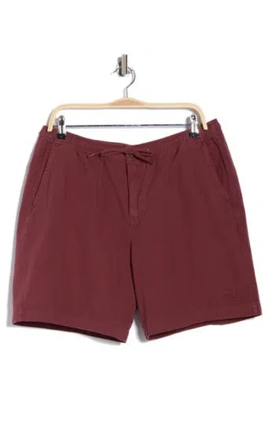 Barbour Relaxed Fit Cotton Oxford Cloth Drawstring Chino Shorts In Burgundy