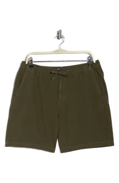 Barbour Relaxed Fit Cotton Oxford Cloth Drawstring Chino Shorts In Green