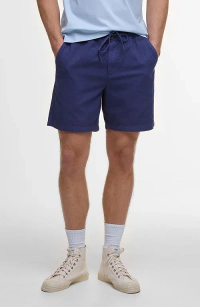Barbour Relaxed Fit Cotton Oxford Cloth Drawstring Chino Shorts In Oceana