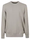 Barbour Relaxed Fit Crew Neck Sweater With Ribbed Details In Gray