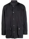 Barbour Relaxed Fit High Collar Jacket In Black