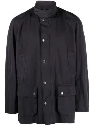 Barbour Relaxed Fit High Collar Jacket In Grey