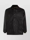 Barbour Relaxed Fit Jacket Corduroy Collar In Black