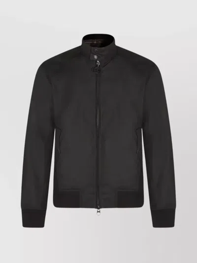 Barbour Relaxed Fit Jacket High Collar In Black
