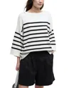 Barbour Renfew Stripe Sweater In Cloud/black Stripe