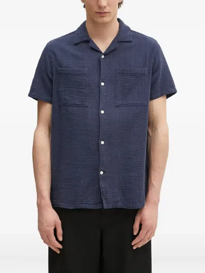 Barbour Revere-collar Pocket Shirt In Blue