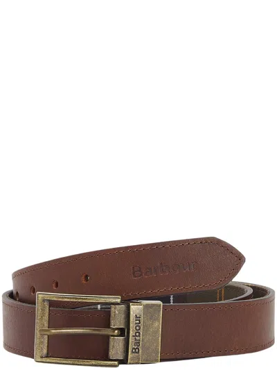 Barbour Reversible Leather Belt In Brown
