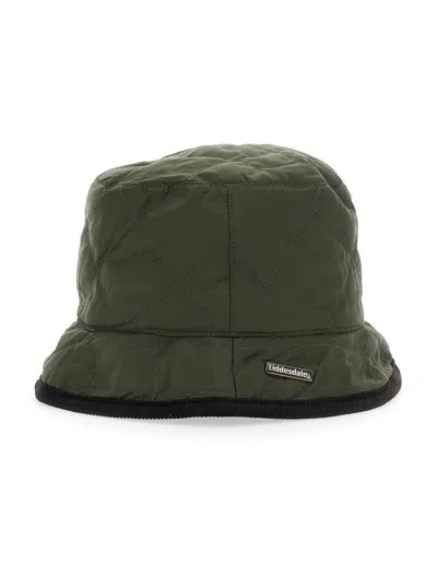 Barbour Reversible Quilted Hat With Pockets And Decorative Patches In Green