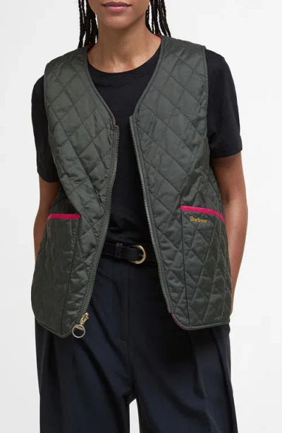 Barbour Reversible Quilted Vest In Green
