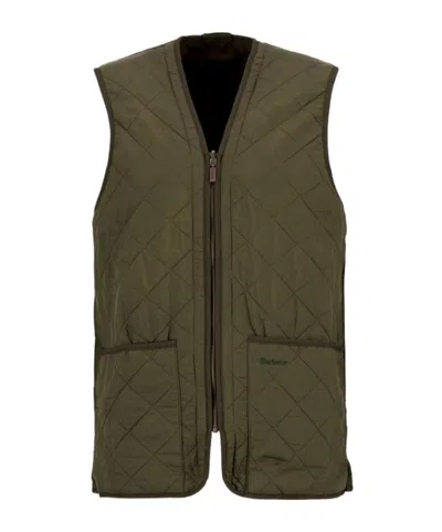 Barbour Reversible Quilted Zipped Gilet In Green