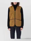 Barbour Sleeveless Tailored Jacket With Textured Fabric And Contrasting Trim In Brown