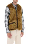 Barbour Front Zipped Reversible Eco-fur Vest In Beige