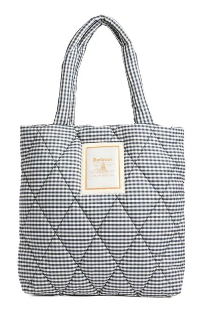 Barbour Riah Gingham Diamond Quilted Tote