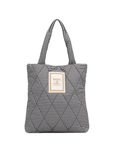 Barbour Riah Quilted Gingham Shoulder Bag In Black