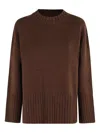 Barbour Ribbed-knit Crew-neck Sweater In Brown