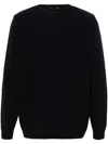 Barbour Ribbed Knit Round Neck Wool Sweater In Black