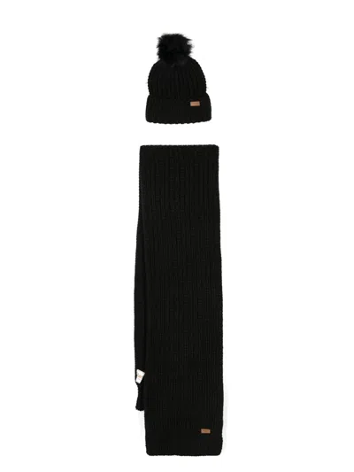 BARBOUR RIBBED-KNIT SCARF & BEANIE SET