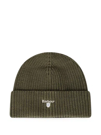 Barbour Ribbed-knit Beanie Hat In Green