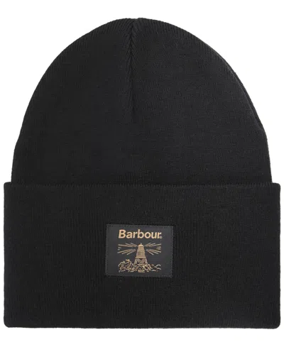 Barbour Rib-knit Cotton-blend Harton Beanie In Black