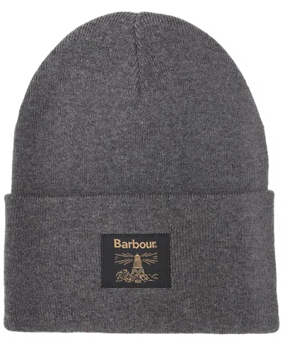 Barbour Rib-knit Double-layer Beanie In Gray