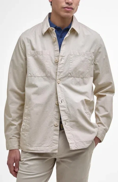 Barbour Rickfell Cotton Ripstop Button-up Overshirt In Gray