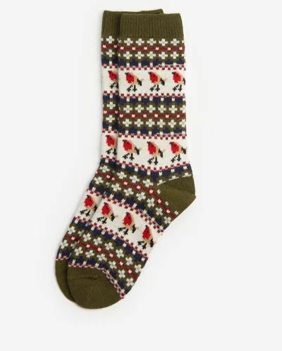 Barbour Robin Fair Isle Womens Socks In Green