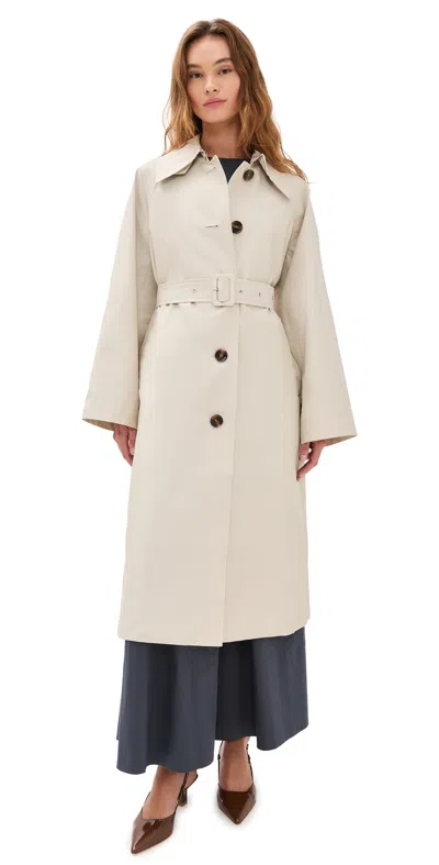 Barbour Robyn Showerproof Trench Coat Mist/hessian Tartan In Neutral
