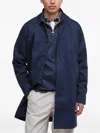 Barbour Rokig Buttoned Coat In Blue