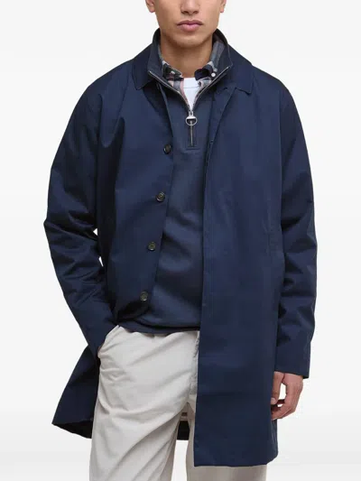 Barbour Rokig Buttoned Coat In Blue