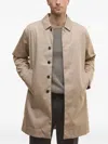Barbour Long Collared Jacket Lorden Side Pockets In Neutral