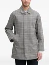 Barbour Roking Check-pattern Single-breasted Coat In Gray