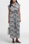 Barbour Romy Cap Sleeve Maxi Shirtdress In Monochrome Print