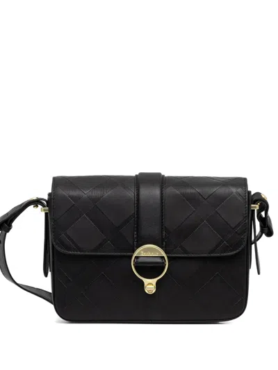 Barbour Rosa Deboss Quilted Buckle Cross Body Bag In Black