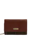 Barbour Rosa Leather Tartan Zip Wallet In Burgundy