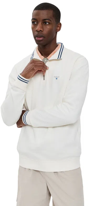 Barbour Rosford Half Zip Sweatshirt Whisper White