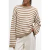 Barbour Rosie Stripe Cotton & Cashmere Sweater In Brown
