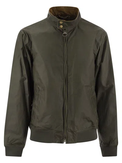 Barbour Royston - Lightweight Waxed Cotton Jacket In Green