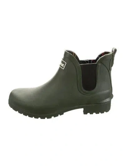 Pre-owned Barbour Rubber Chelsea Boots In Green