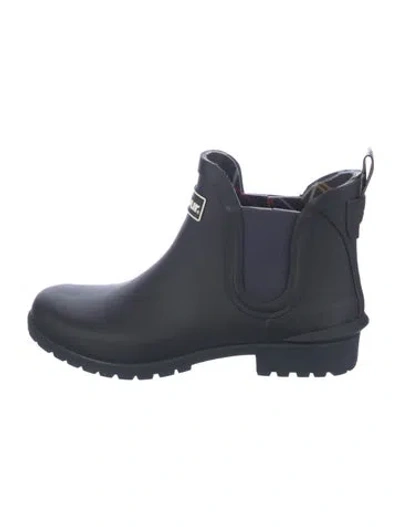 Pre-owned Barbour Rubber Rain Boots In Blue