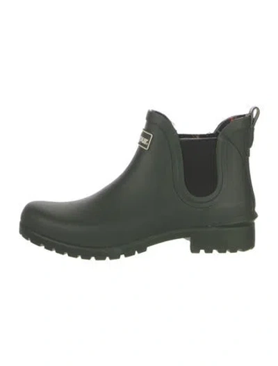 Pre-owned Barbour Rubber Rain Boots In Green