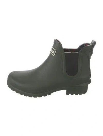 Pre-owned Barbour Rubber Rain Boots In Green