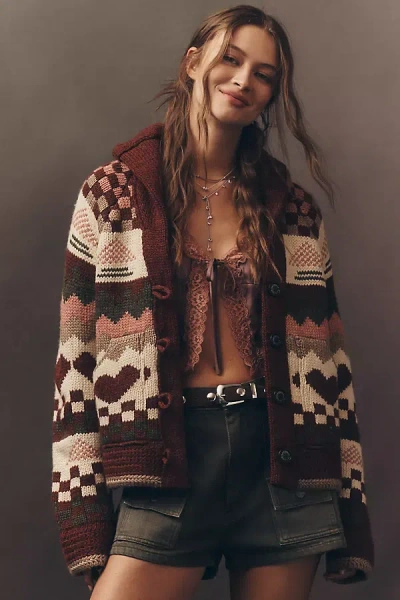 Barbour Ruby Fair Isle Wool Blend Cardigan Sweater In Multi