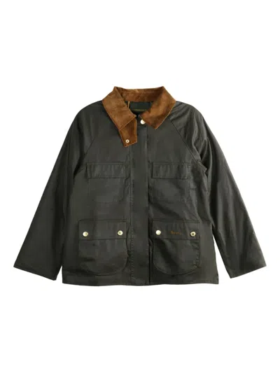 Barbour Ruth Corduroy-collar Utility Jacket In Green
