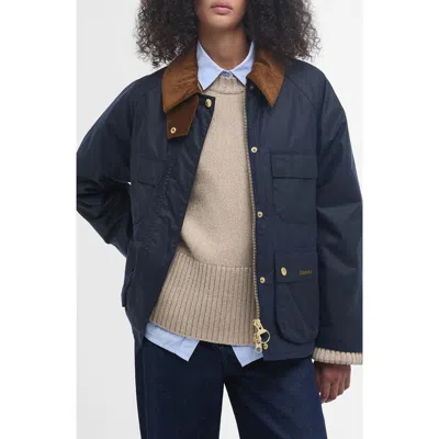 Barbour Ruth Waxed Cotton Jacket In Royal Navy/dress Tartan