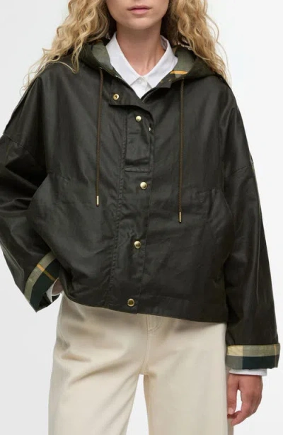 Barbour Ryedale Waxed Cotton Jacket In Black