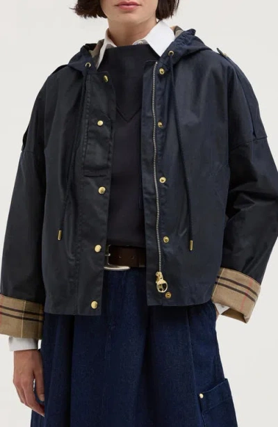 Barbour Ryedale Waxed Cotton Jacket In Black