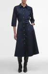 Barbour Waxed Saffron Midi Dress In Blue