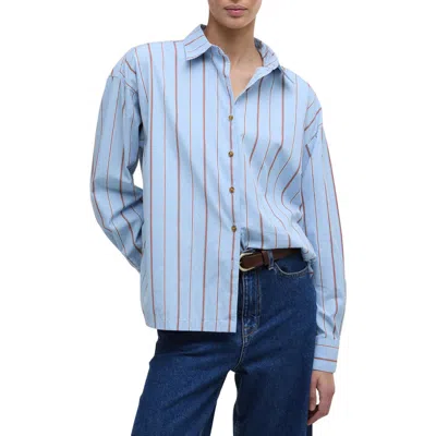 Barbour Saffron Stripe Button-up Shirt In Blue